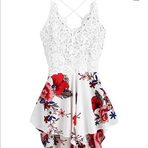 NWOT Lace Floral Romper